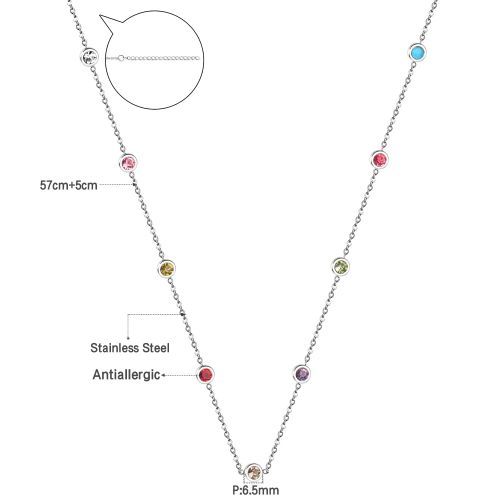 LUXUSTEEL Colourful Crystal Pendant Necklace - Fashionable Accessory