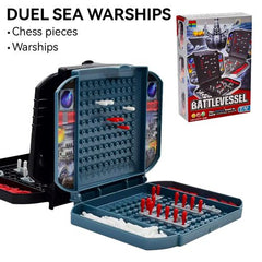 GGbell Warship Sea Ship Board Game - Fun for All Ages - Two Player Toy - black