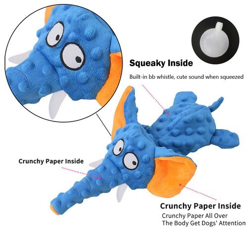 Durable Plush Elephant Dog Toy - Squeaky Fun for Playtime
