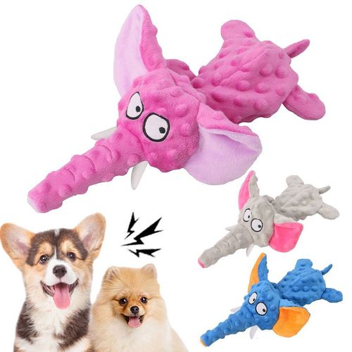 Durable Plush Elephant Dog Toy - Squeaky Fun for Playtime