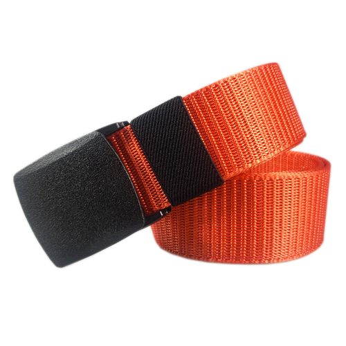 New Unisex Nylon Canvas Breathable Military Tactical Men Waist Belt with Plastic and Metal Black Buckle Orange Belts