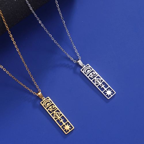 EUEAVAN Stainless Steel Hieroglyphs Necklace for Spiritual Connection