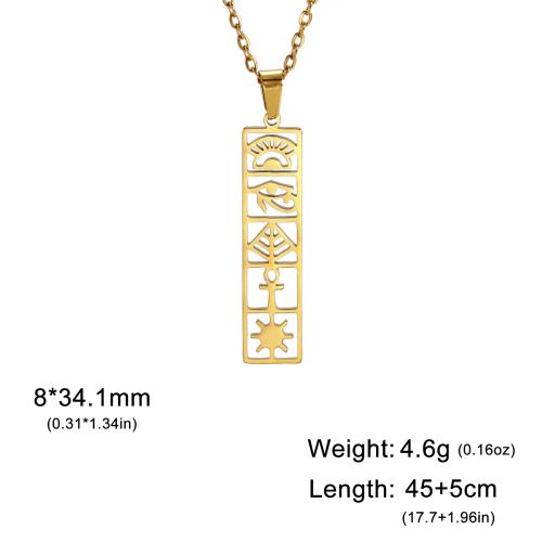 EUEAVAN Stainless Steel Hieroglyphs Necklace for Spiritual Connection