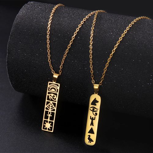 EUEAVAN Stainless Steel Hieroglyphs Necklace for Spiritual Connection