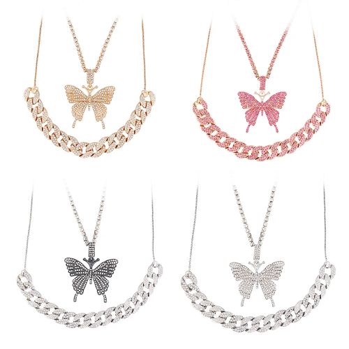 Big Butterfly Pendant Necklace - Fashionable Zinc Alloy Accessory
