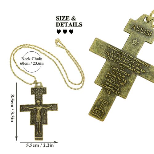 RechicGu Vintage Gold Cross Necklace - Faith-Inspired Elegance
