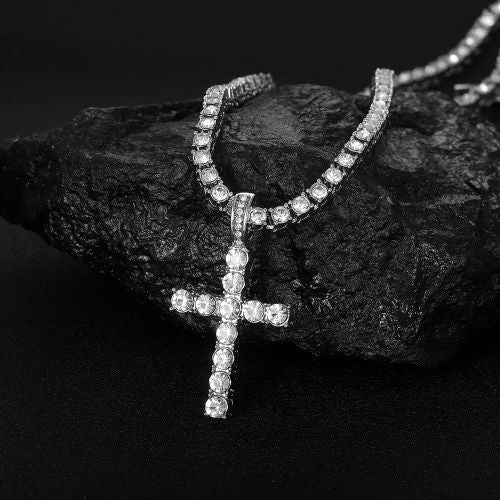 Elegant Rhinestone Pendant Necklace - Stylish & Durable Religious Accessory