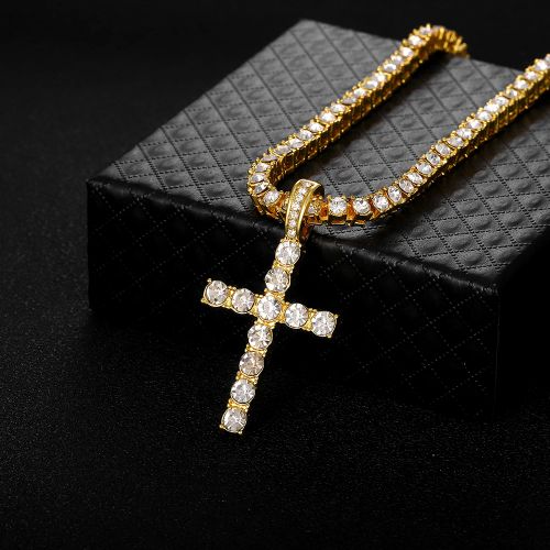 Elegant Rhinestone Pendant Necklace - Stylish & Durable Religious Accessory