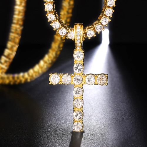 Elegant Rhinestone Pendant Necklace - Stylish & Durable Religious Accessory