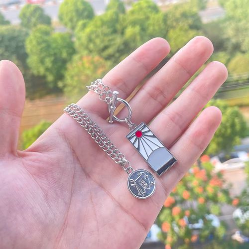 SONGCHANGJEWELRY Demon Slayer Pendant Necklace - Trendy Decoration Accessory - Zinc alloy