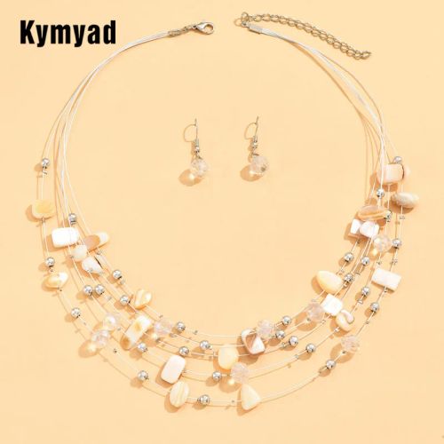Colourful Crystal Necklace & Earring Set - Trendy Choker Jewelry