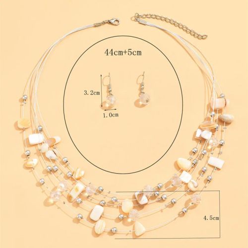 Colourful Crystal Necklace & Earring Set - Trendy Choker Jewelry