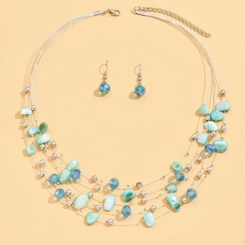 Colourful Crystal Necklace & Earring Set - Trendy Choker Jewelry