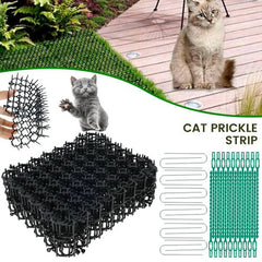 Humane Anti-Cat Pads with Ground Spikes - Effective Garden Pest Control - black