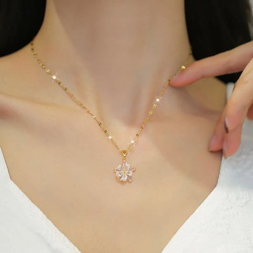 Xiyanike Fashion Flower Jewellery Set - Trendy Necklace & Earrings