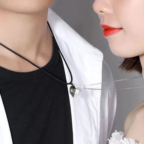 Couple Heart Pendant Necklace - Romantic Electrocardiogram Gift