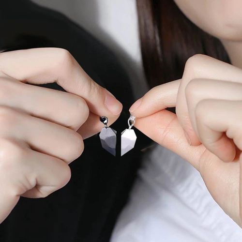 Couple Heart Pendant Necklace - Romantic Electrocardiogram Gift