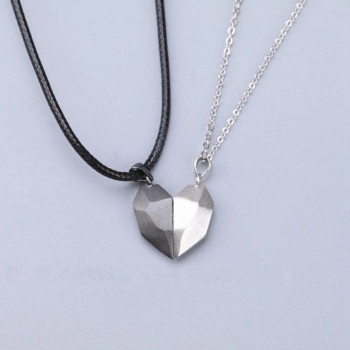 Couple Heart Pendant Necklace - Romantic Electrocardiogram Gift