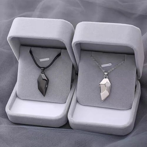 Couple Heart Pendant Necklace - Romantic Electrocardiogram Gift