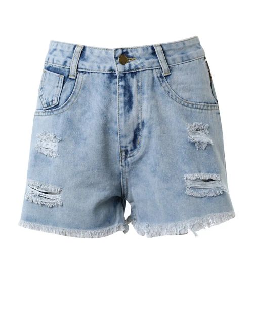 Noworry Chic Contrast Paneled Denim Shorts for Summer Vacations