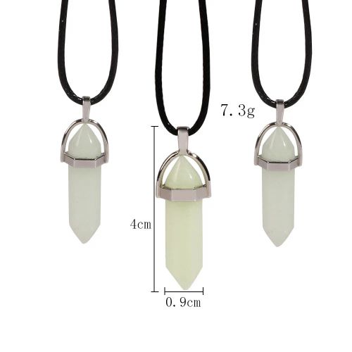 YiYuYiHua Fluorescent Crystal Quartz Pendant Necklace - Elegant Accessory