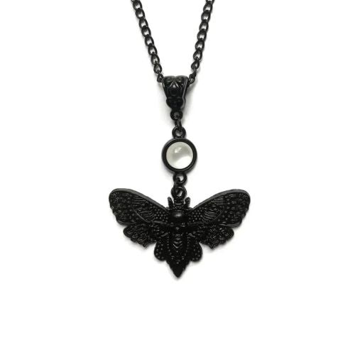 ZBOZWEI Gothic Moth Necklace - Unique Handmade Insect Jewelry - 1