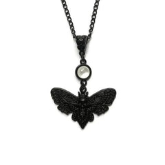 ZBOZWEI Gothic Moth Necklace - Unique Handmade Insect Jewelry - 1