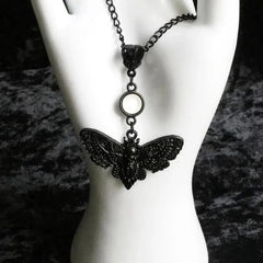 ZBOZWEI Gothic Moth Necklace - Unique Handmade Insect Jewelry - 1