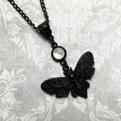 ZBOZWEI Gothic Moth Necklace - Unique Handmade Insect Jewelry - 1