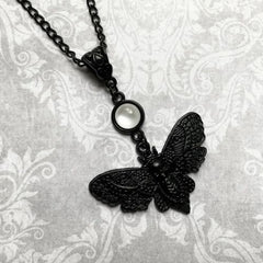 ZBOZWEI Gothic Moth Necklace - Unique Handmade Insect Jewelry - 1