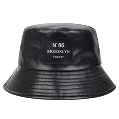Stylish Faux Leather Bucket Hat - Versatile Casual Accessory