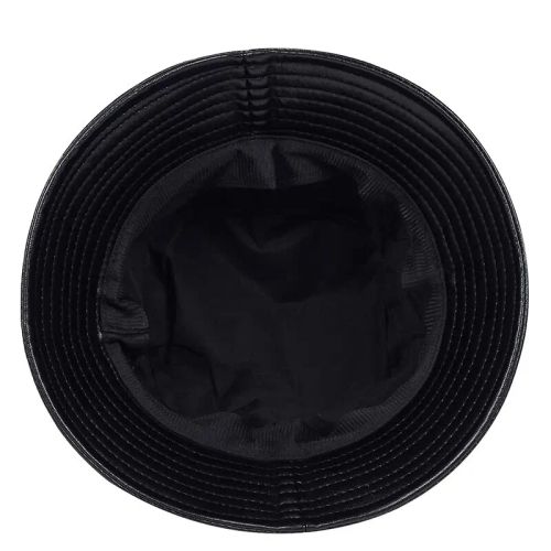 Stylish Faux Leather Bucket Hat - Versatile Casual Accessory