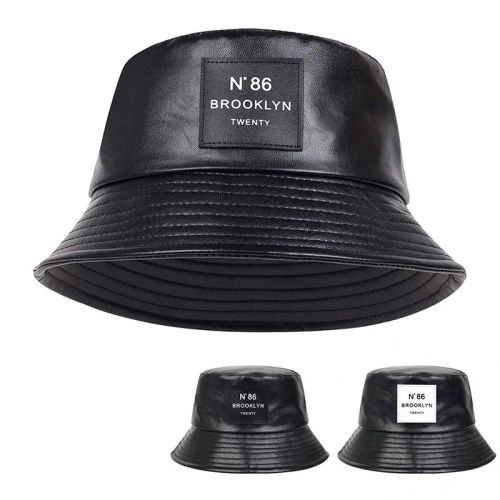 Stylish Faux Leather Bucket Hat - Versatile Casual Accessory