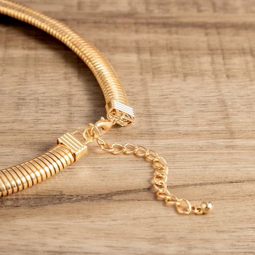IngeSight.Z Exaggerated Striped Metal Choker Necklace for Parties