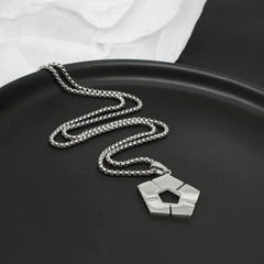YiYuYiHua BLUE LOCK Necklace - Creative Stainless Steel Pendant
