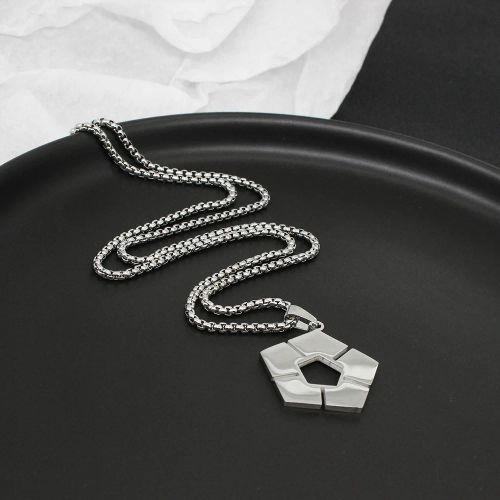YiYuYiHua BLUE LOCK Necklace - Creative Stainless Steel Pendant