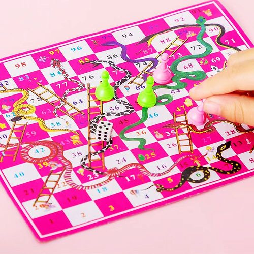Cartoon Snakes and Ladders Game - Fun Educational Board Game Set - 10pcs-1