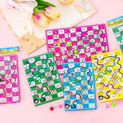 Cartoon Snakes and Ladders Game - Fun Educational Board Game Set - 10pcs-1