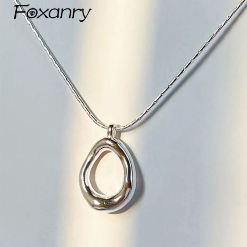 FOXANRY Water Drop Pendant Necklace - Trendy Fashion Accessory