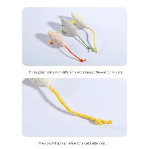 DOORSACCERY Plush Mouse Cat Toy - Interactive Fun for Cats & Kittens - 03
