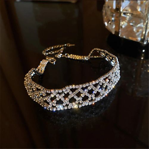 DREJEW Rhinestone Choker Necklace - Trendy Fashion Accessory