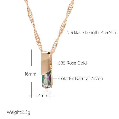 Kinel Colourful Zircon Pendant Necklace - Stylish Wedding Accessory - H1615-Colorful