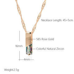 Kinel Colourful Zircon Pendant Necklace - Stylish Wedding Accessory - H1615-Colorful