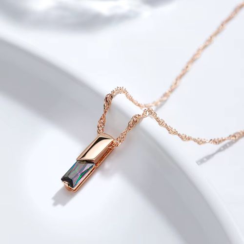 Kinel Colourful Zircon Pendant Necklace - Stylish Wedding Accessory - H1615-Colorful