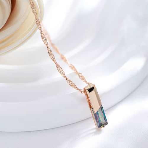 Kinel Colourful Zircon Pendant Necklace - Stylish Wedding Accessory - H1615-Colorful