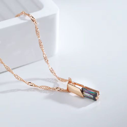 Kinel Colourful Zircon Pendant Necklace - Stylish Wedding Accessory - H1615-Colorful