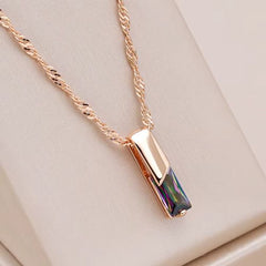 Kinel Colourful Zircon Pendant Necklace - Stylish Wedding Accessory - H1615-Colorful