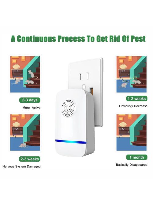 Ultrasonic Insect Repellent - Effective Pest Control for Home Use - WHITE