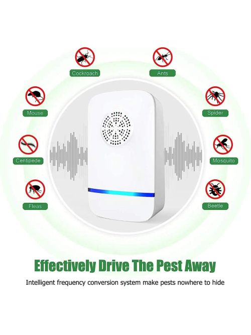 Ultrasonic Insect Repellent - Effective Pest Control for Home Use - WHITE