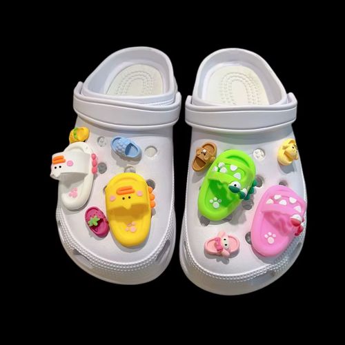 FHLDING Summer Mini Cartoon Shoe Charms - Creative Decor for Slippers - Set-1